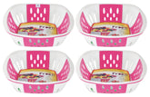 Heart Home Large Plastic Fruit, vegetable Storage Basket- Pack of 4 (Pink)-HS42KUBMART25363